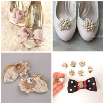 Wholesale Large Stainless Steel Flat Blank Shoe Clips for DIY