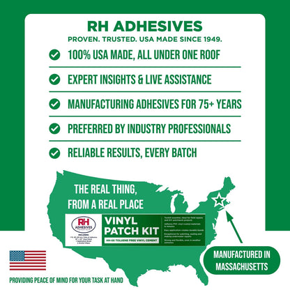 RH Adhesives Vinyl Patch Kit with 10" x Heavyweight (22 oz.), Black
