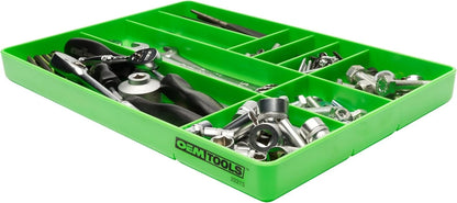 OEMTOOLS 22213 Tool Box Organizer Tray – 10-Compartment Green Tray,