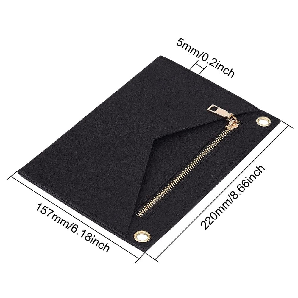 WADORN Crossbody Purse Conversion Kit for LV Kirigami Pochette, Felt Black