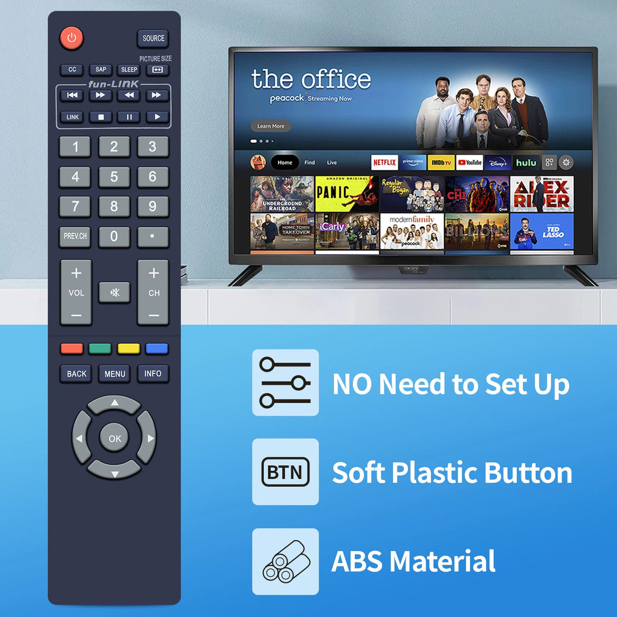 NH418UP For Magnavox TV Remote Control 43ME345V/F7B 50ME336V/F7 55ME345V/F7A