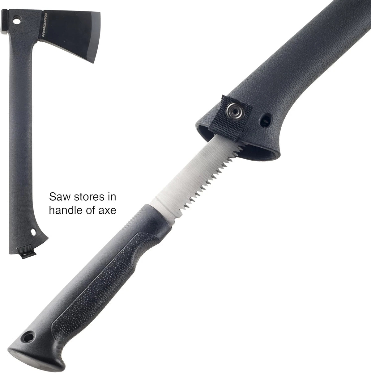 Camping Hand Axe and Survival Gear - Lightweight Hatchet with Nested Black