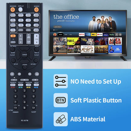 RC-837M Replace Remote For Onkyo AV Receiver TX-NR616S TX-NR616B TXNR616