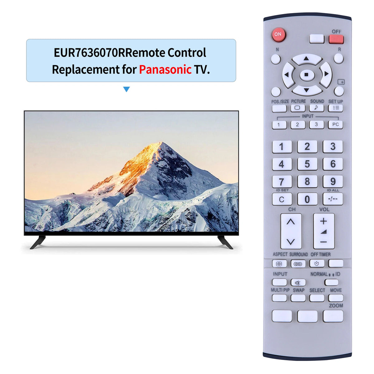 EUR7636070R Remote Control For Panasonic Display TH-37PH10UK TH-42PH10UK