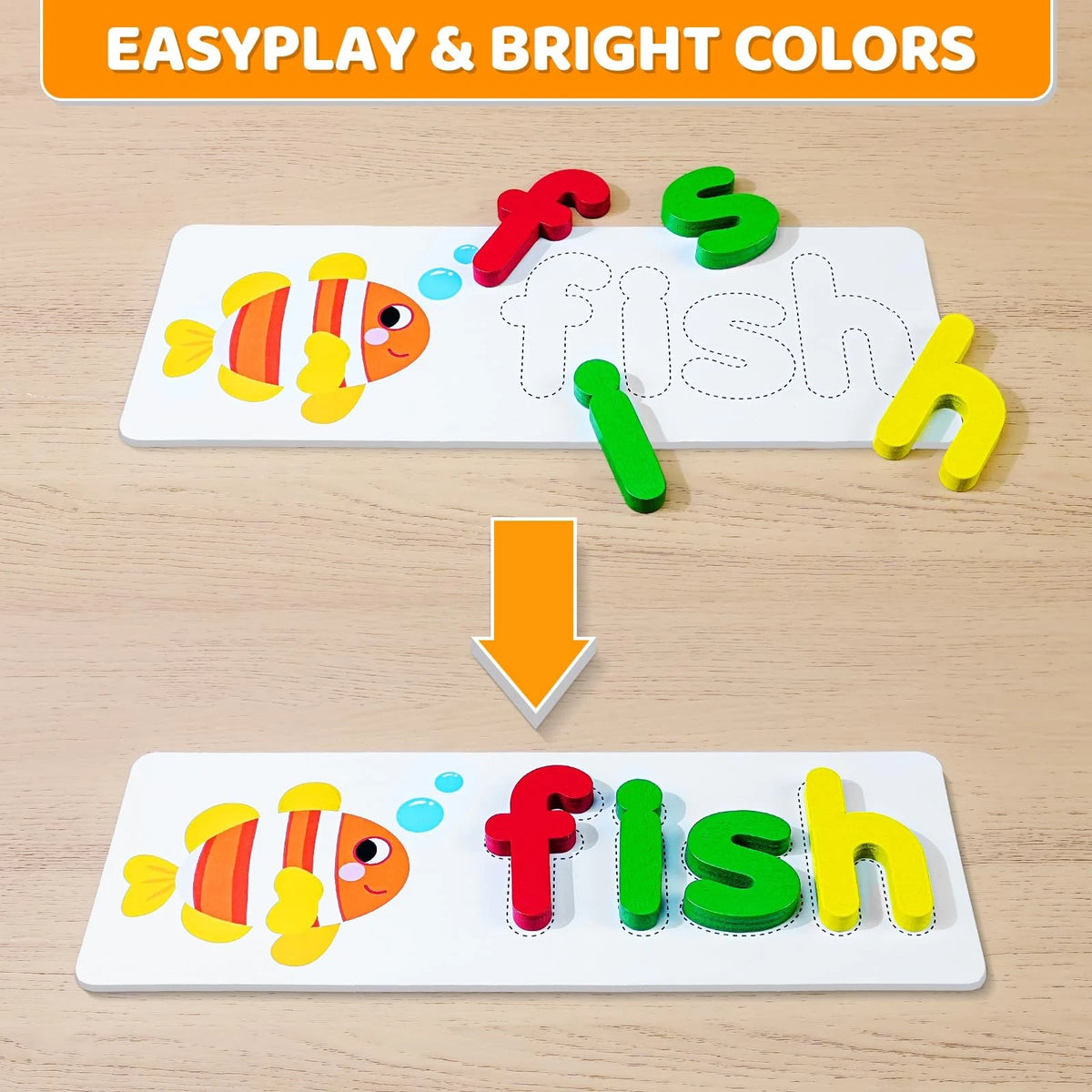 BEESTECH Alphabet ABC Learning Educational Toys for 3 4 5 3" x 5", Brown