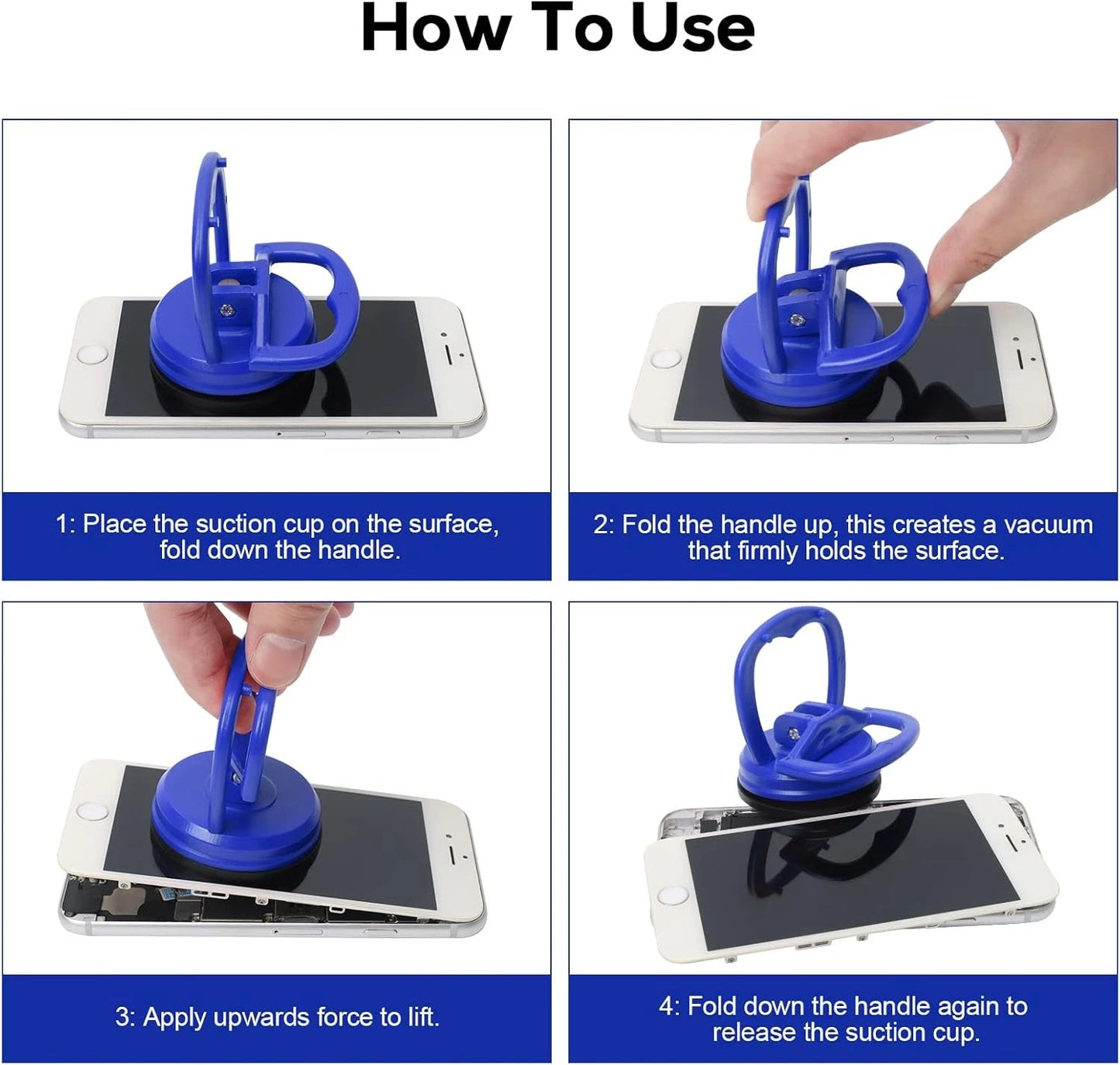 STREBITO Suction Cups Heavy-Duty 2 Pieces Screen Tool for Blue