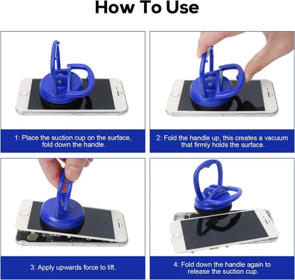 STREBITO Suction Cups Heavy-Duty 2 Pieces Screen Tool for Blue