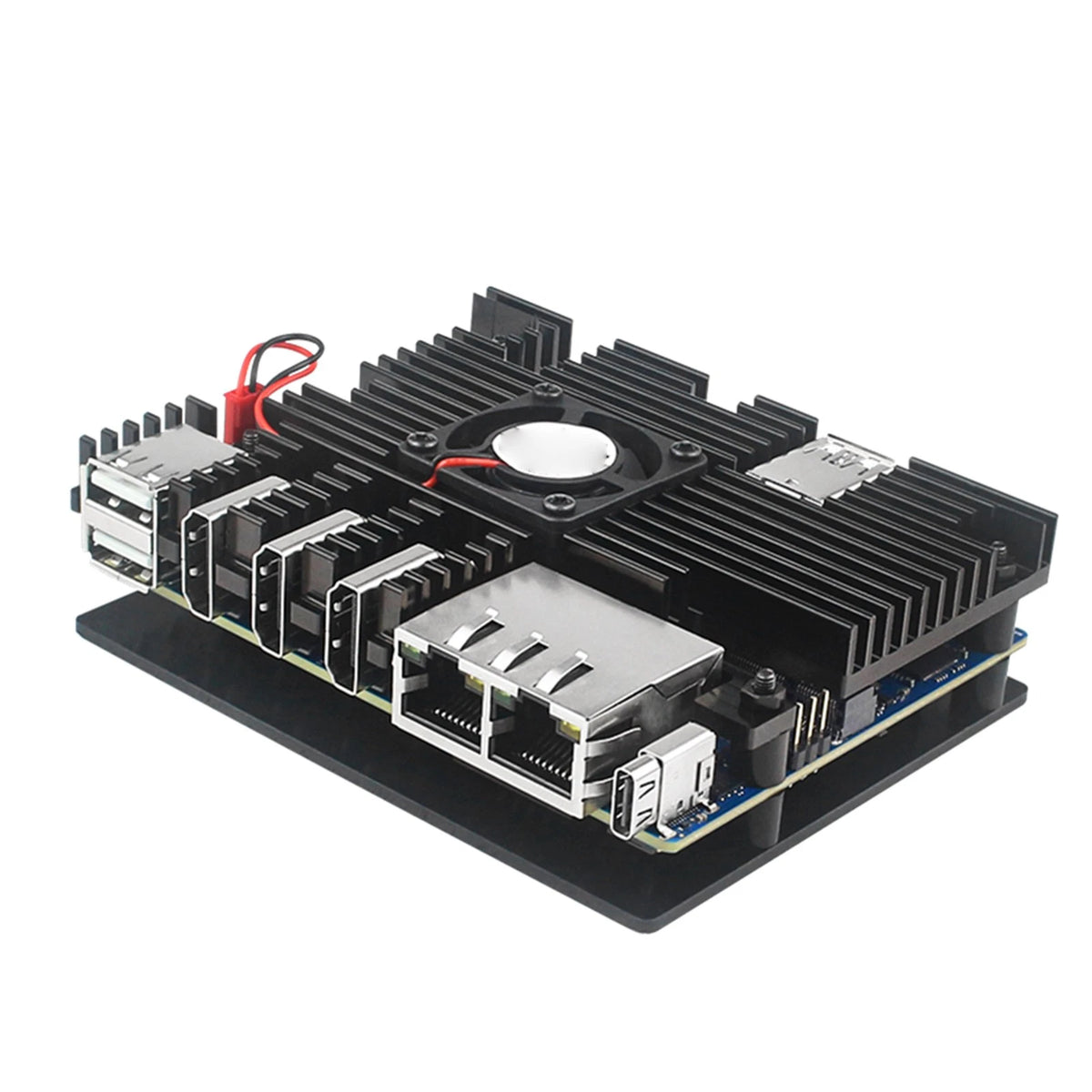 For Orange Pi 5 Plus Case+Cooling Fan Active Passive Cooling Radiator/Heatsink