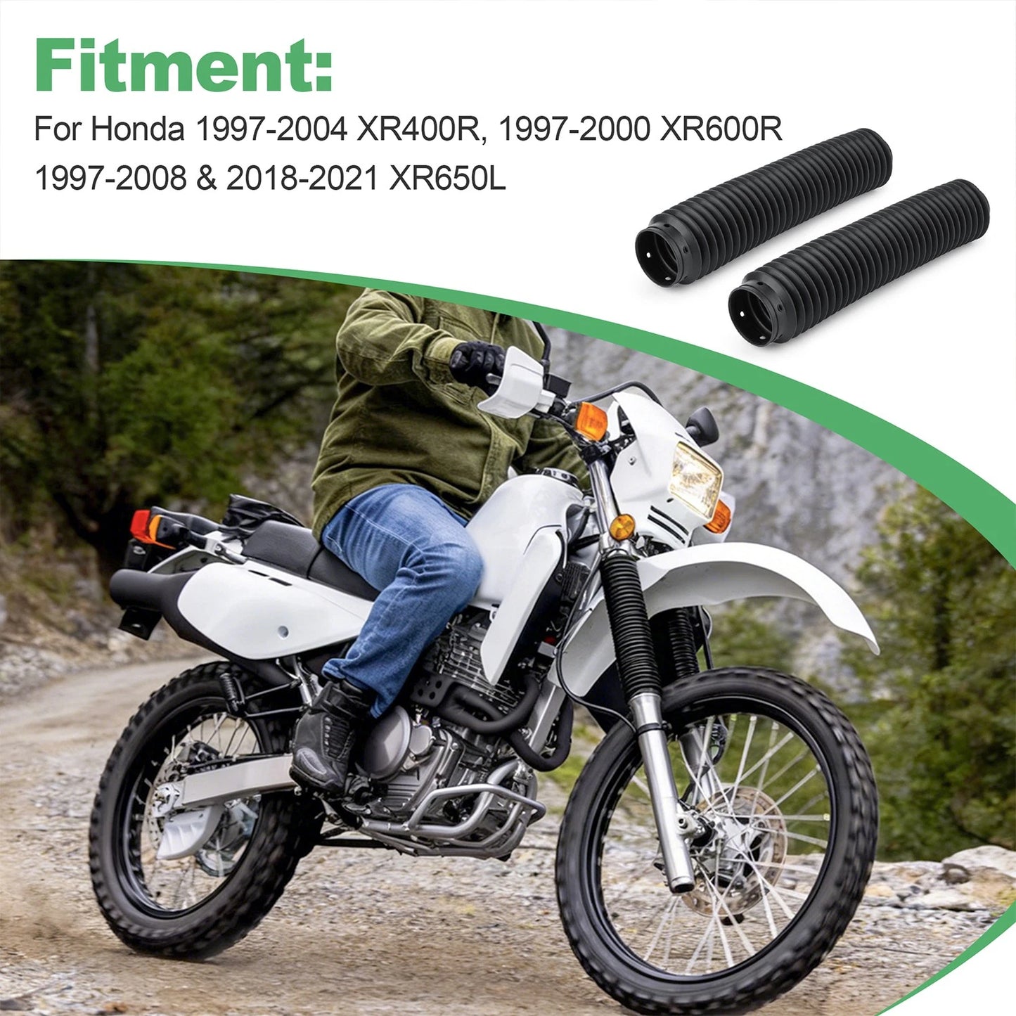 Motorcycle Fork Gaiter Boots 51611-MN1-671ZD Fit Honda 1997-08 & 2018-21 XR650L