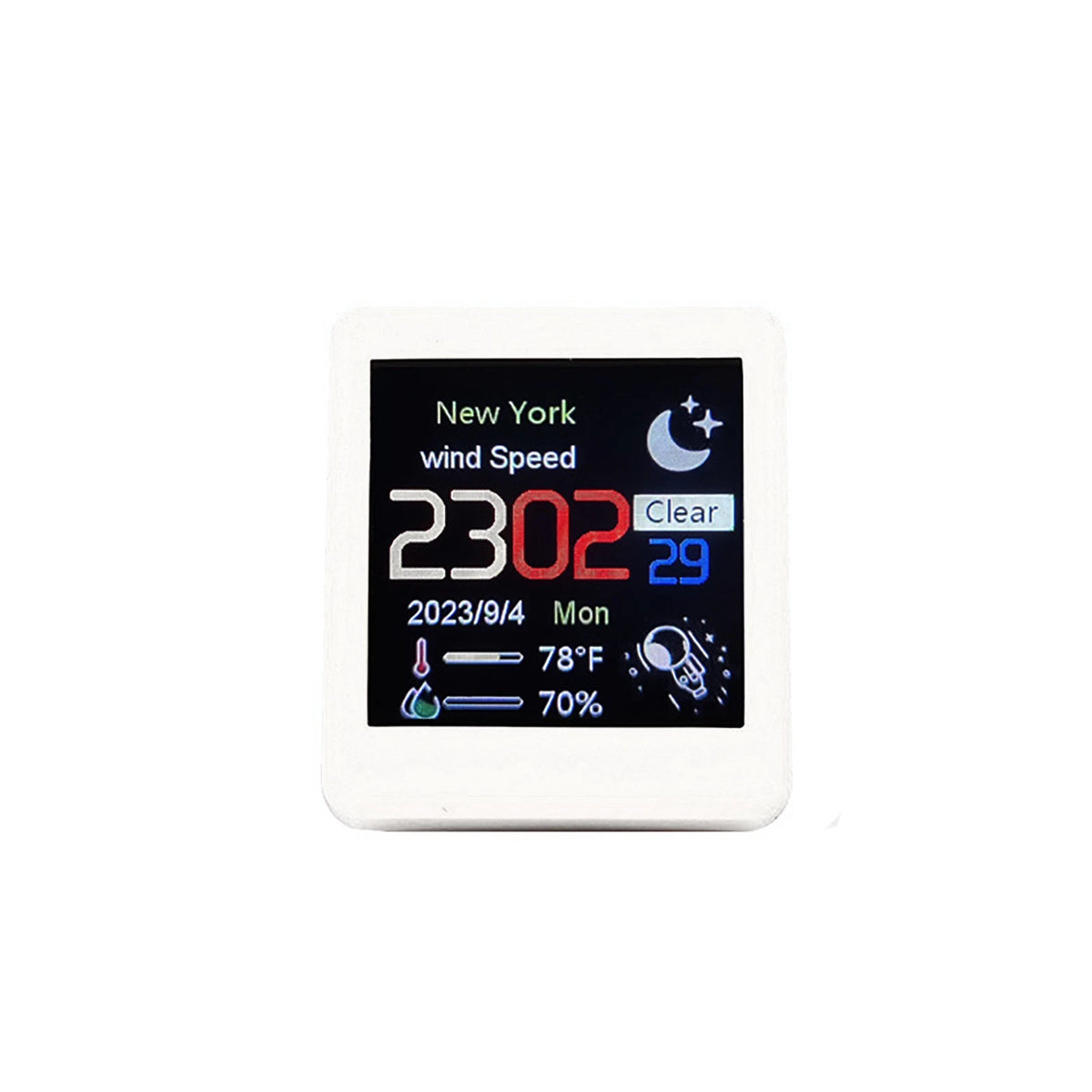 White Clock WIFI Weather Clock Screen Temperature&Humidity Desktop Decor Gifts
