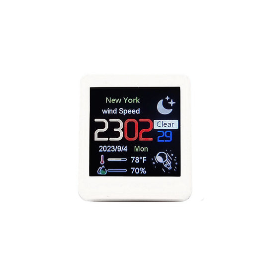 White Clock WIFI Weather Clock Screen Temperature&Humidity Desktop Decor Gifts