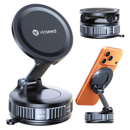 VICSEED Ultimate for Magsafe Car Mount [98+LBS Strongest Suction] 360° Black