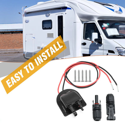 EATAKWARD Weatherproof Solar Entry Housing with 10AWG 10FT, Black+red