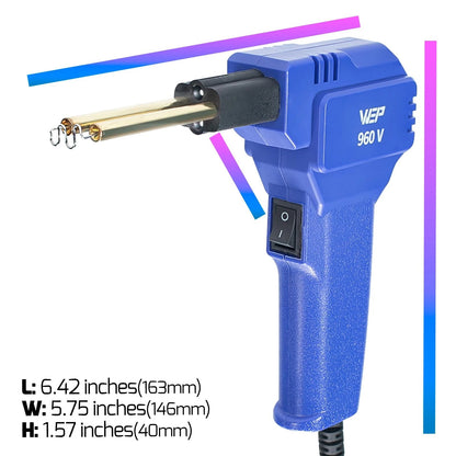WEP 960-V Plastic Welder Kit 110V with LED Lights 200 Hot Staples Blue