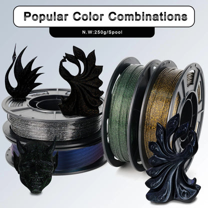 YOUSU 3D Printer Filament Galaxy PLA PLA, 1-galaxy Pla 250g*4 Pack