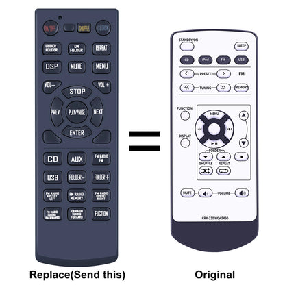 Remote Control For Yamaha Bookshelf CD Receiver CRX-330 WQ45460 MCR-330 MCR-230