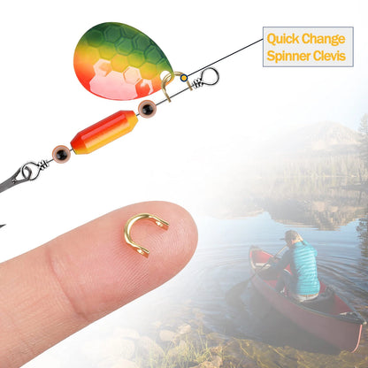Fishing Clevis Easy Spin U-Shaped Brass Links, Small, Silver-120pcs