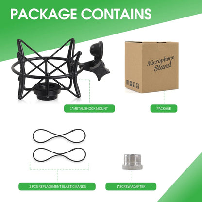 ZibugZag Microphone Shock Mount for Condenser Microphones, Compatible Black