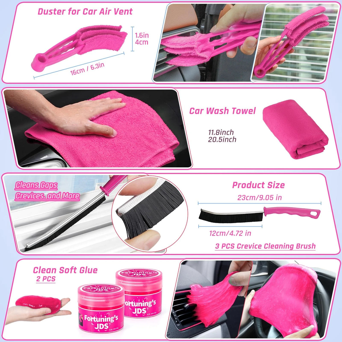 38PCS Car Detailing Kit Interior Cleaner with High Power 38PCS,