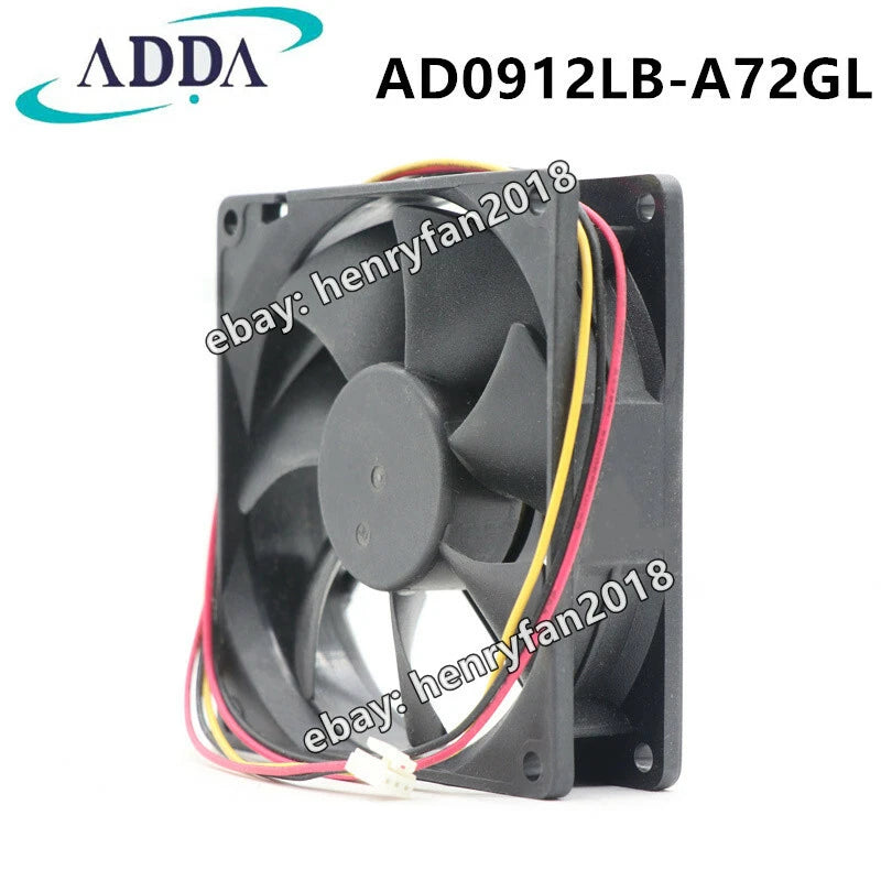 ADDA Fan AD0912LB-A72GL DC 12V 0.13A 90*90*25mm 37.7CFM 3wire Lamp Cooling Fan