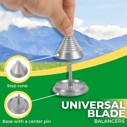 TonGass (2-Pack Metal Precision Blade Balancers for Lawn Mower 2pk, Silver