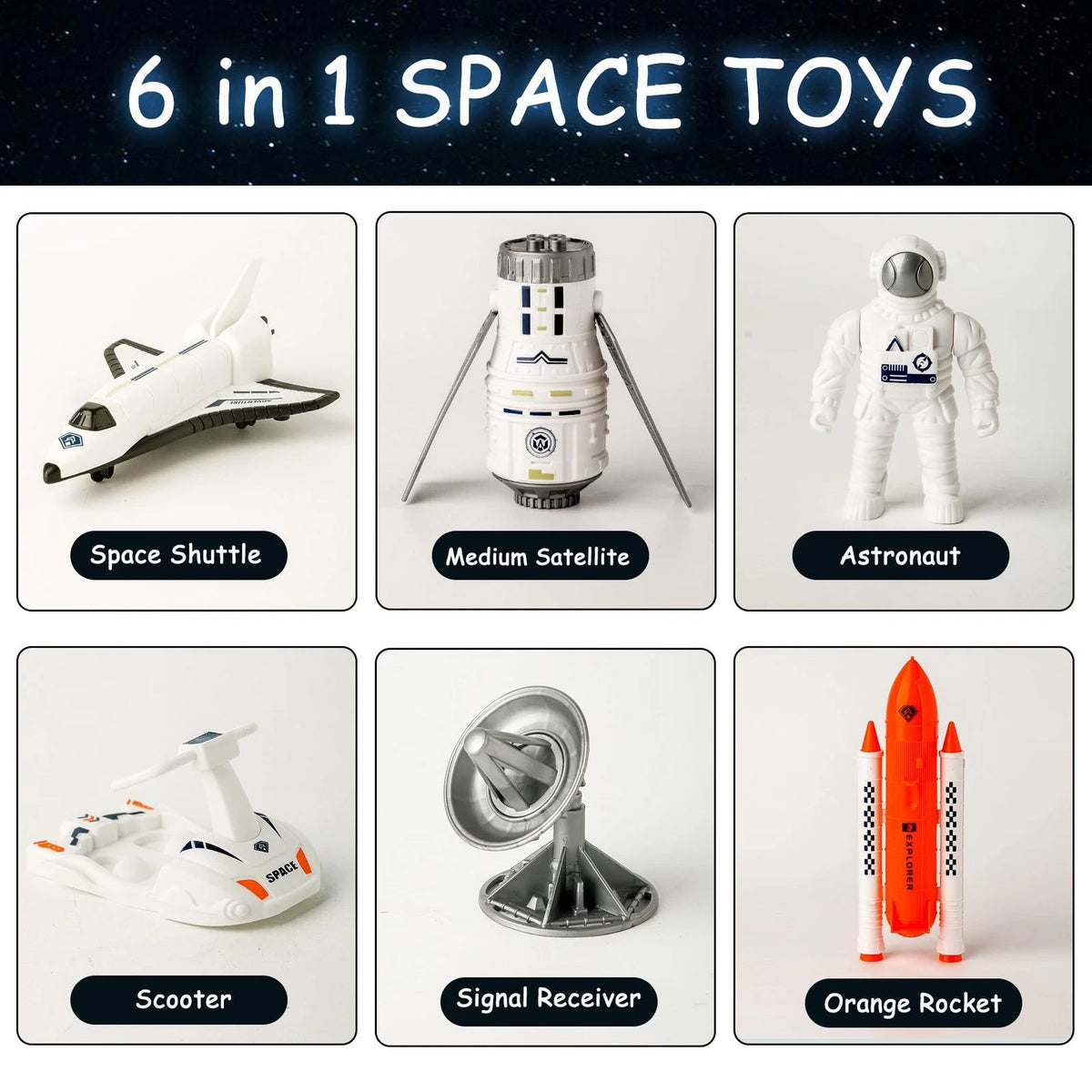 Wbzle Space Exploration Shuttle Toys, Explorer Toy Kit, Black Or Gray