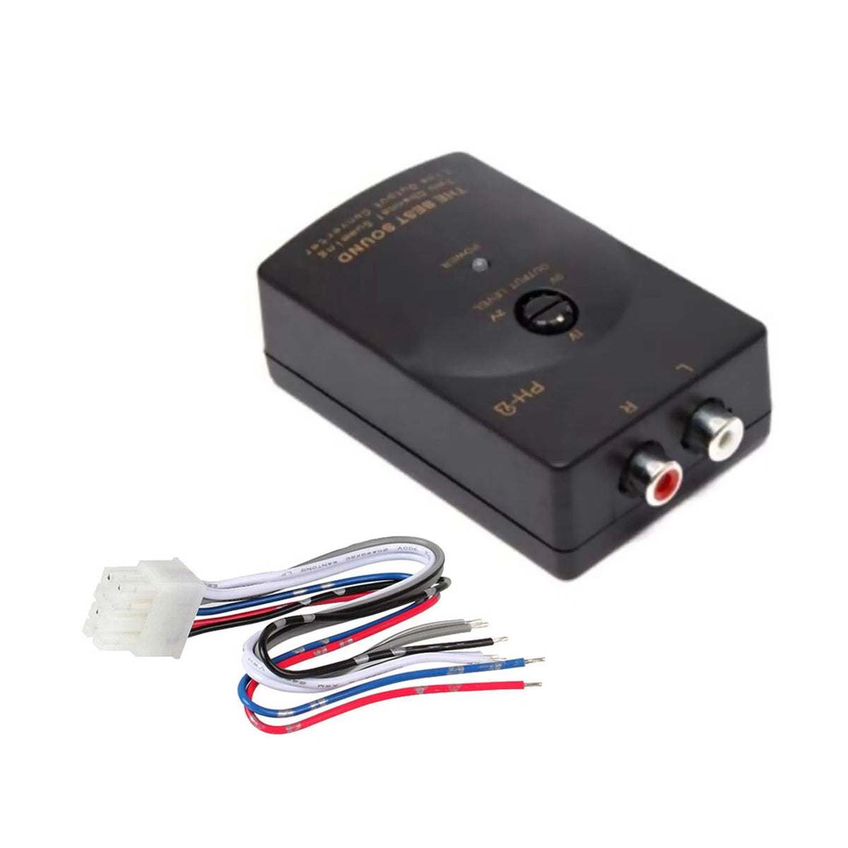Car Stereo Speaker Outputs To RCA Outputs Speaker Level Converter With Cable