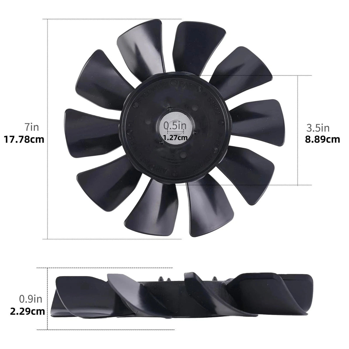 584282001 7" 10 Blade Transmission Fan Easy to Replace for Craftsman Tractor
