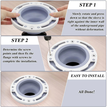 Toilet Flange Repair Kit Fits for 4 Inch 5 or Special 3 Drain Gray