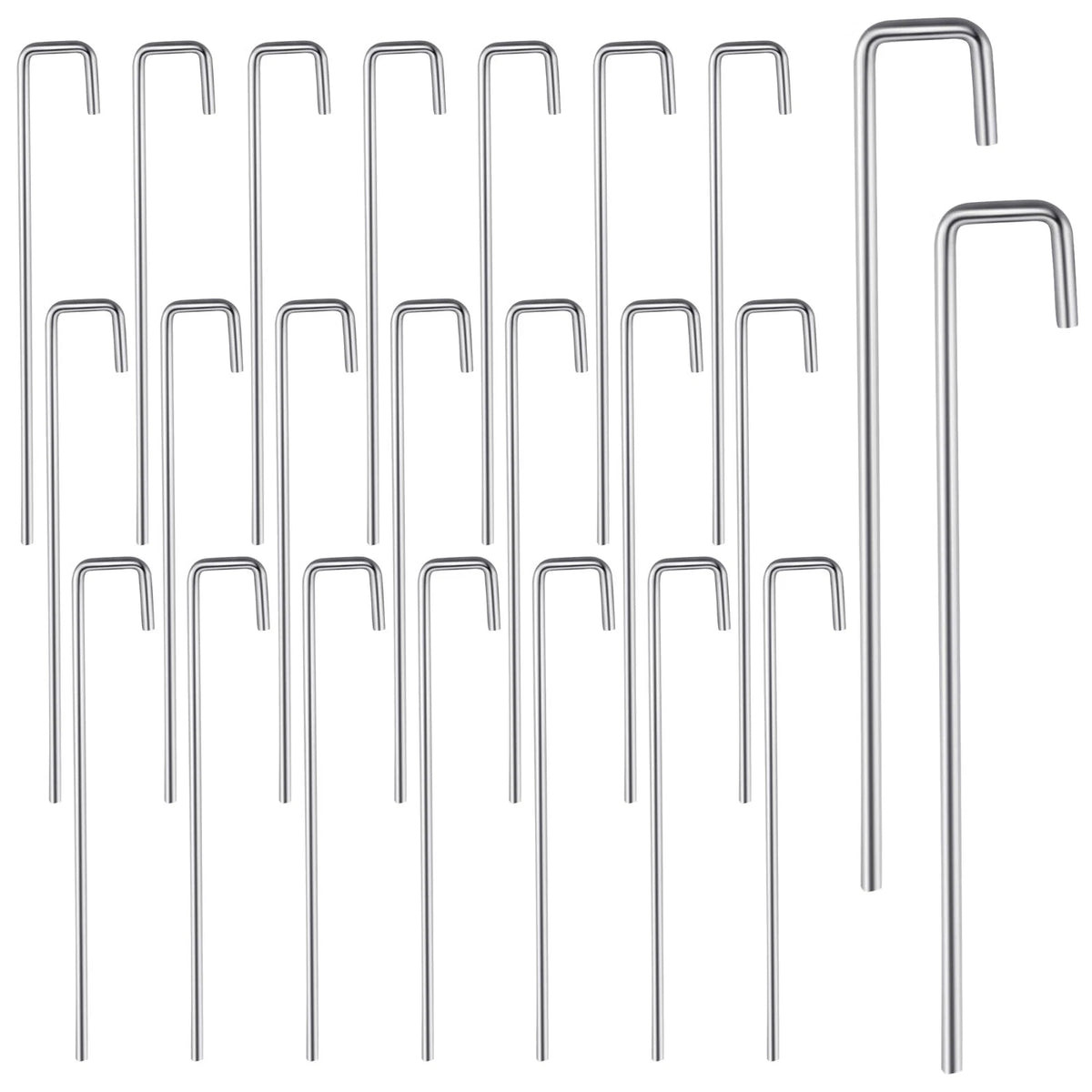 Moxweyeni 20 Pcs Table Tennis Net J Pin Replacement Sports 6.5 x 0.8", silver