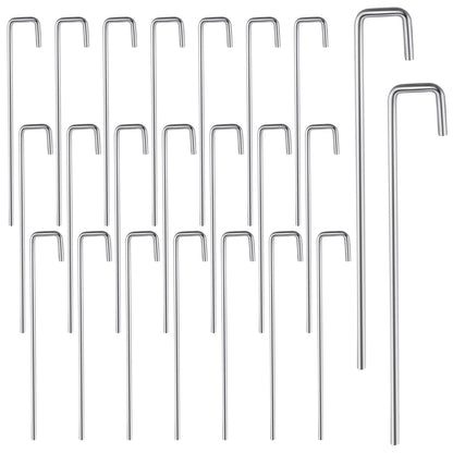 Moxweyeni 20 Pcs Table Tennis Net J Pin Replacement Sports 6.5 x 0.8", silver
