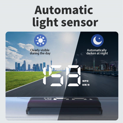 Universal Windshield HUD for Cars with Large Font Display and Type C Cable