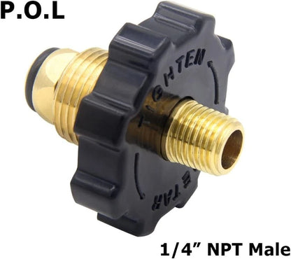 Hooshing Soft Nose POL Propane Gas Fitting with 1/4" NPT Male LP 1/4