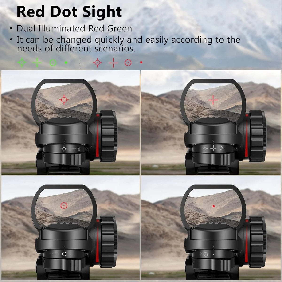 MidTen 4-16x50 AO Hunting Rifle Scope Dual Illuminated Optics & Green