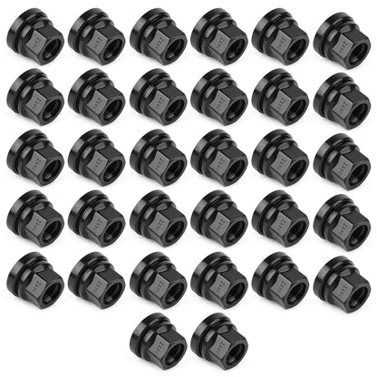 32PCS Black Wheel Lug Nuts M14x2.0 Fit Ford F250 F350 1999-02 Flat Washer Style