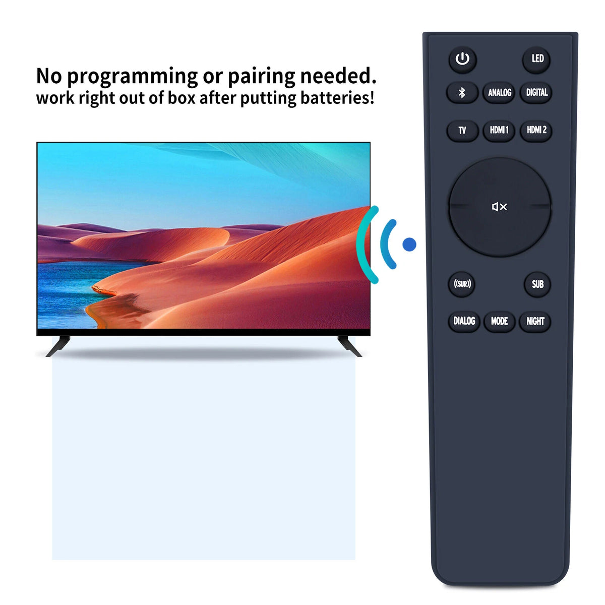 Replacement Remote Control For Klipsch Cinema 600 3.1 Soundbar CINEMA600 -Black