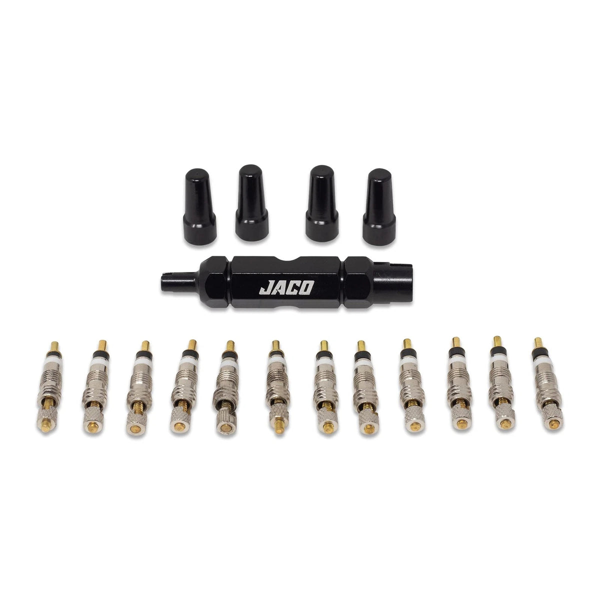 JACO Presta Valve Core Repair Kit for Bike Tires | with (12X) Black