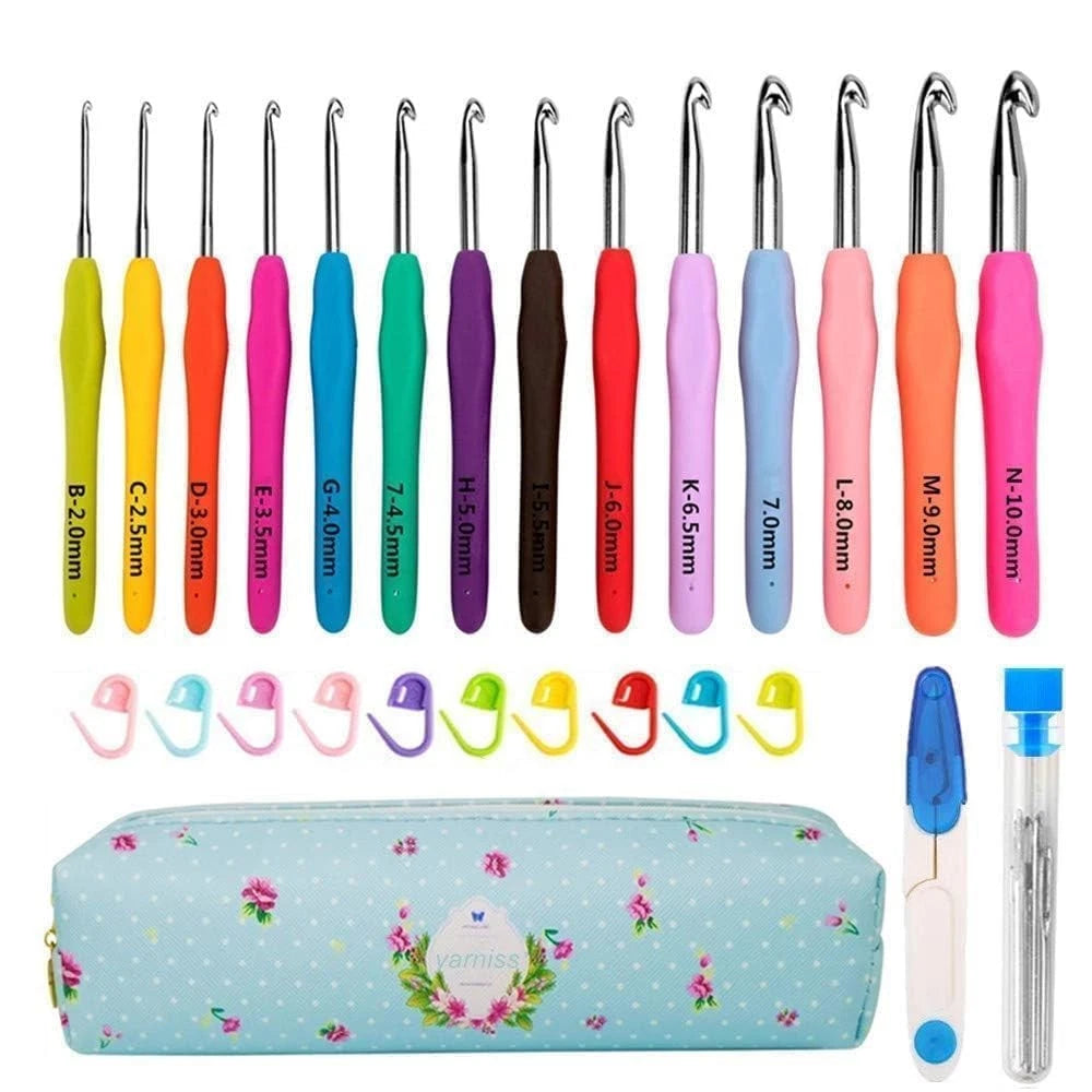 Yarniss Crochet Hooks,14 Size Set 14 Size(2.0~10.0mm), MultiColor