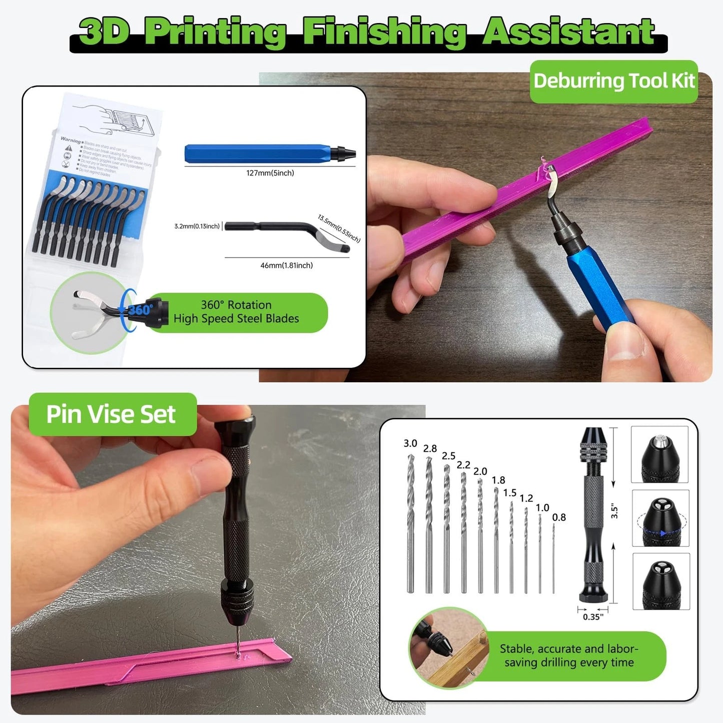 3D Printing Tool Kit with Storage Wooden Boxes, Printer Accessories -...