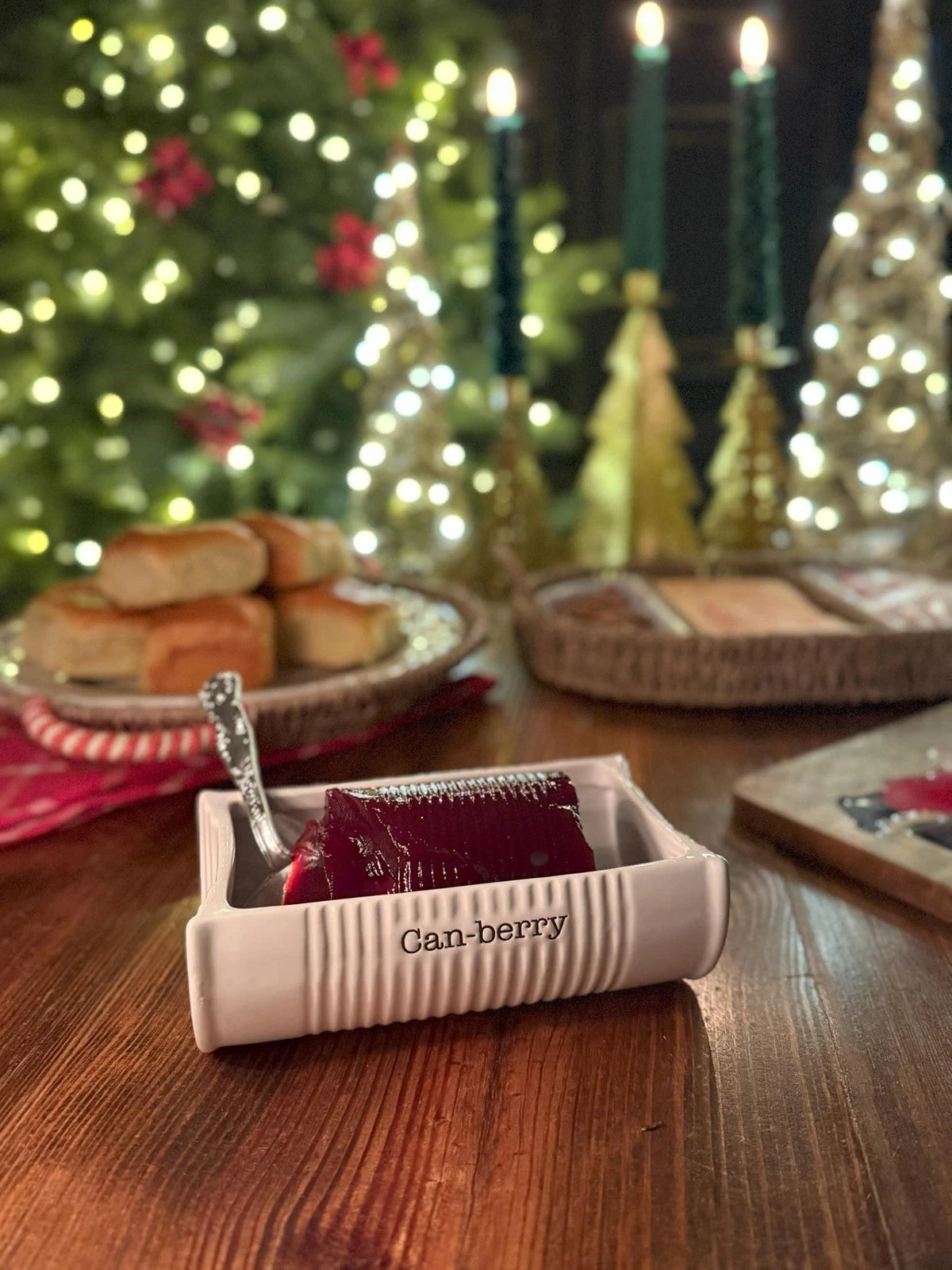 Mud Pie Can-Berry Ceramic Cranberry Serving Dish and Spatula One Size, White