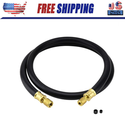 Refrigerant Hose, Black, 6', 1/2" Diameter, Connects 3/8" to 1/4" Fitting