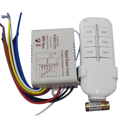 4 Way Light Lamp Digital Wireless Remote Controller Switch ON/OFF 110-240V  F