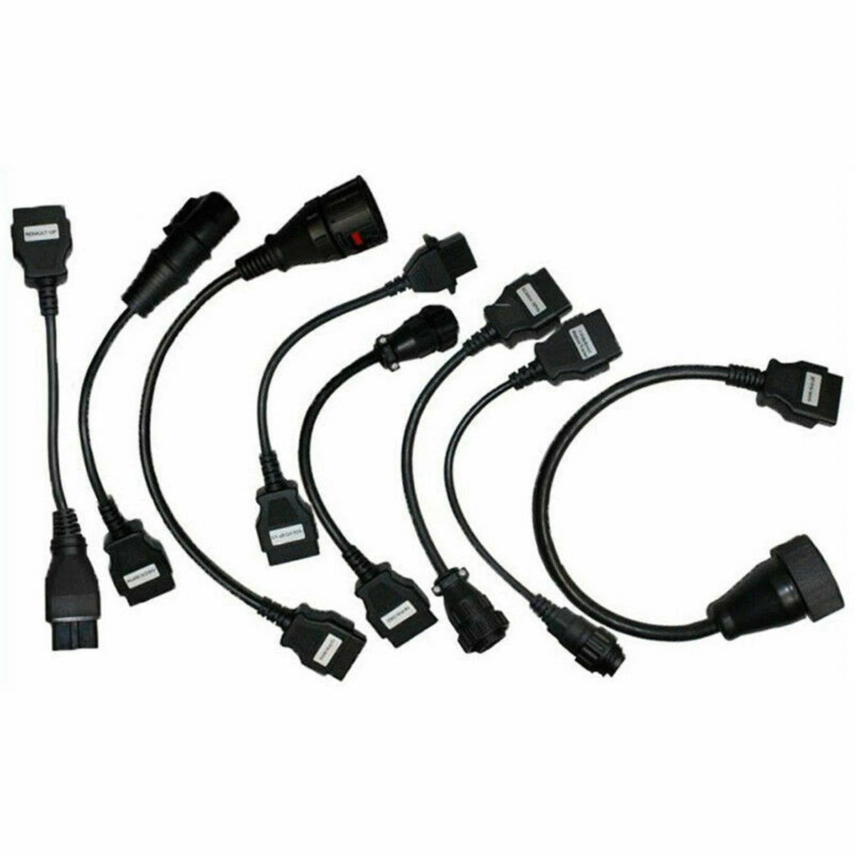 8 Pcs OBD2 OBDII Full Set Diagnostic Tool Adapter Truck Cables For CDP B9 C