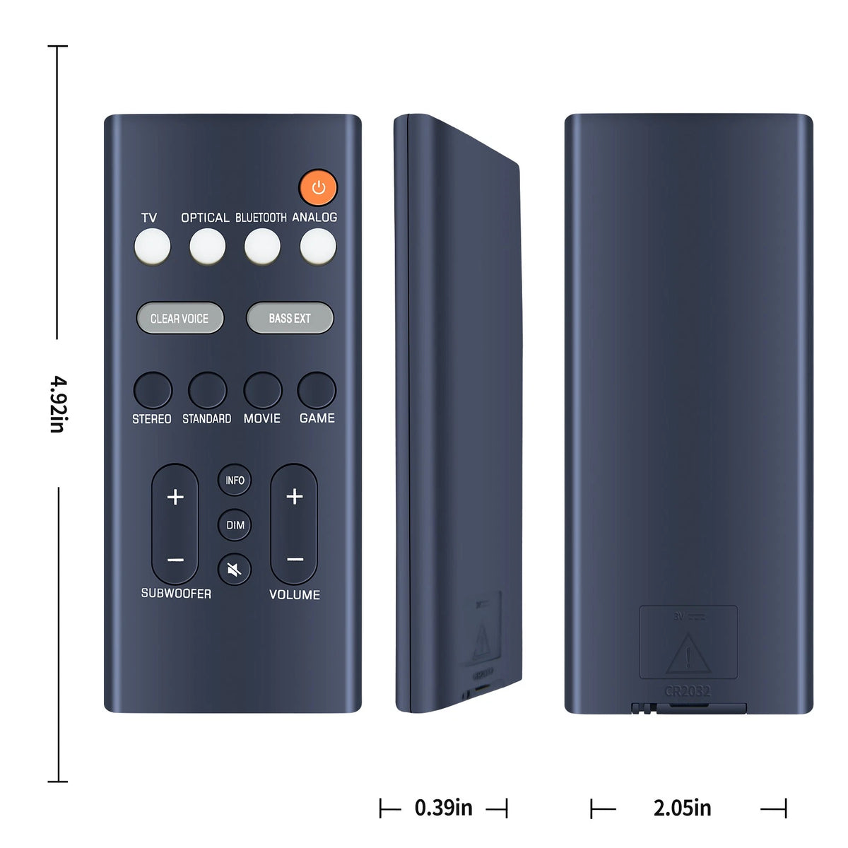 VDQ7610 Remote Control For Yamaha Compact Sound Bar SR-C20A SR-C30A
