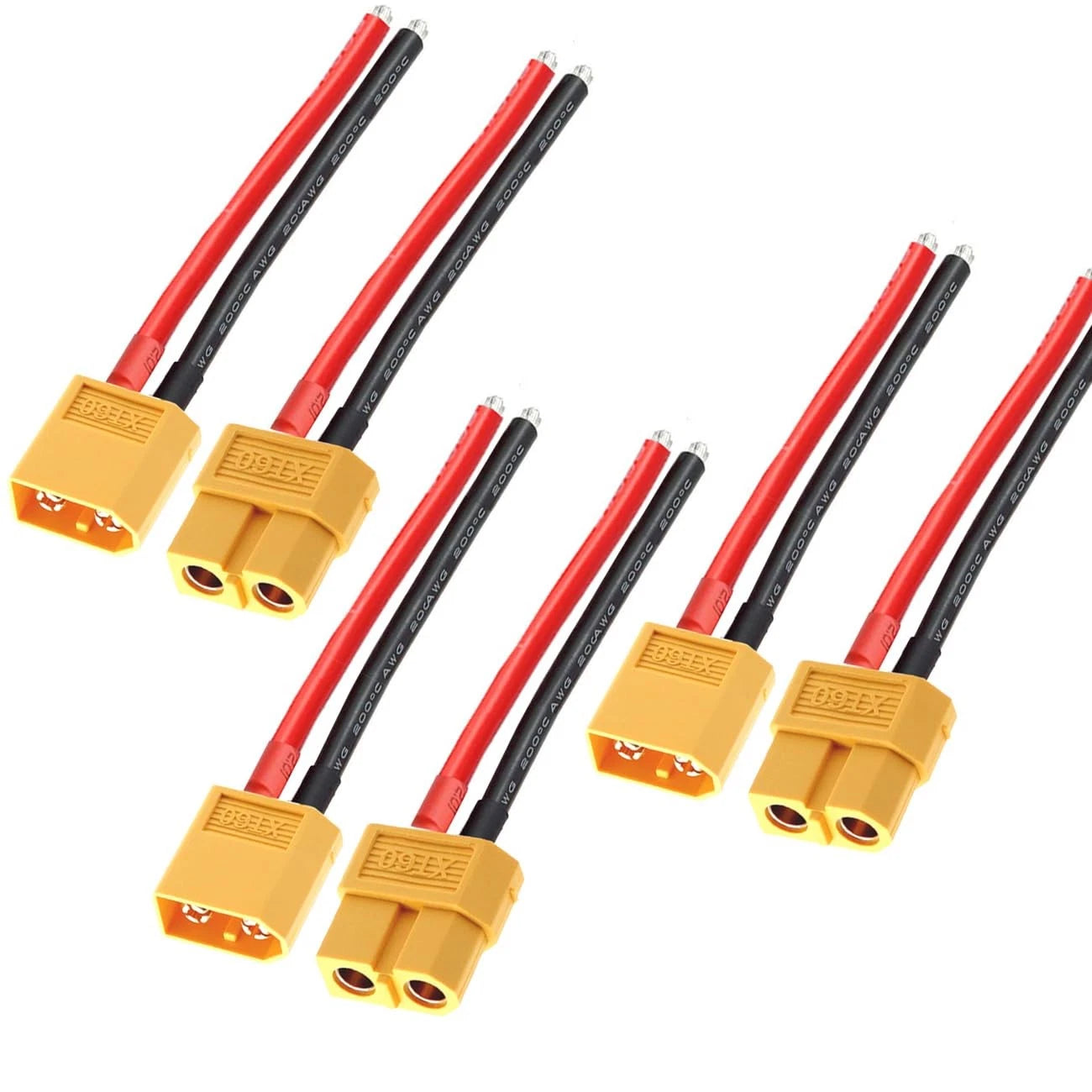 ZHOFONET 3 Pairs XT60 Plug Female and Male Connector,XT60 12AWG