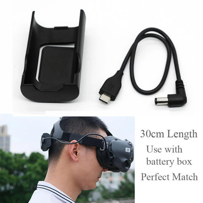 30cm Power Charging Cable+Battery Case Set For DJI FPV Combo Goggles V2 Glasses