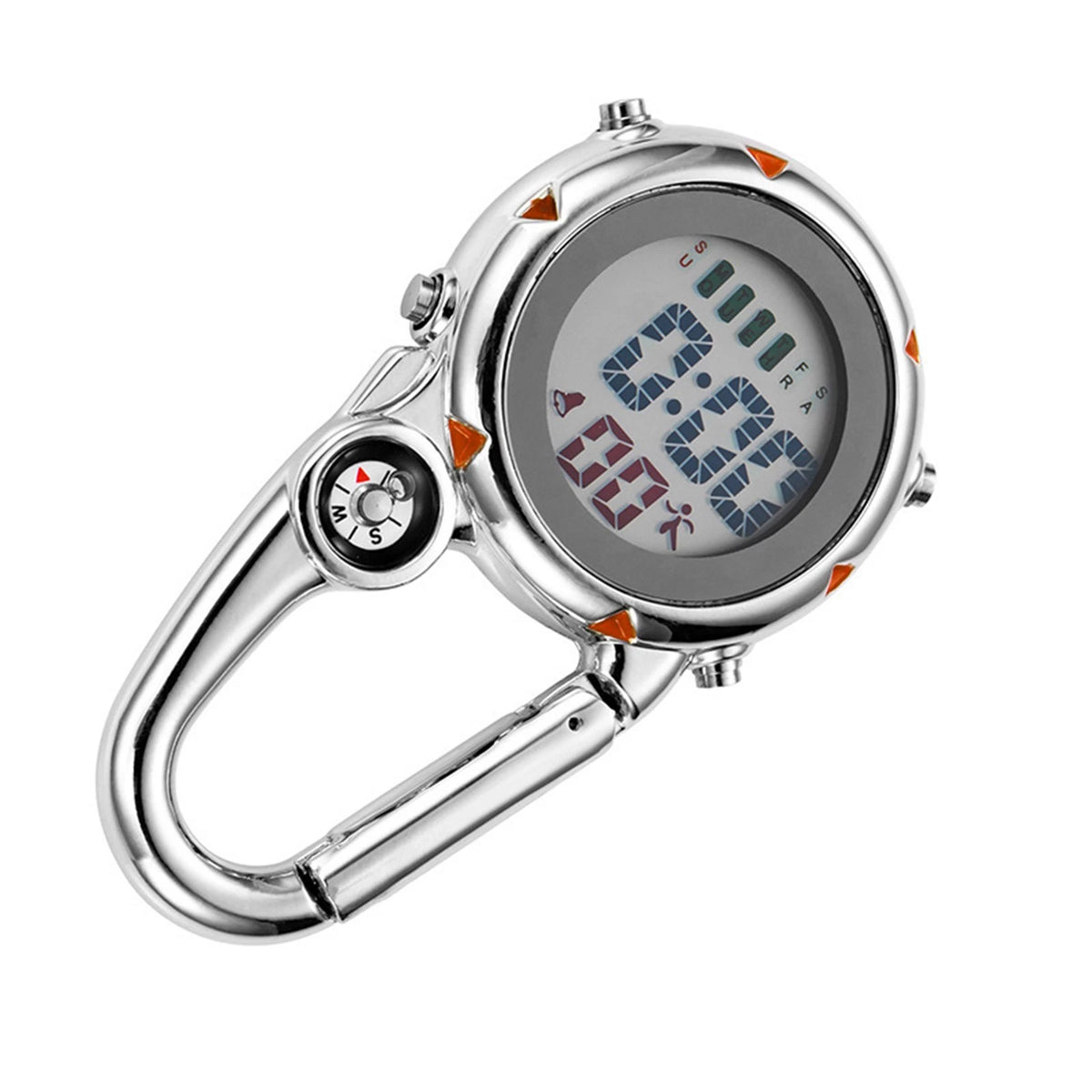 Backpack Clip On Band Carabiner Digital Sports Luminous Watch For Hikers F