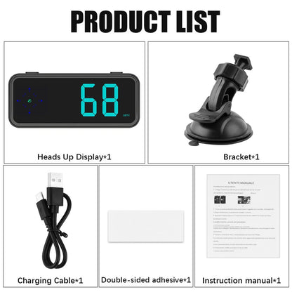 Mini GPS Car HUD Head Up Display Digital Speedometer With Compass Clock MPH/KMH