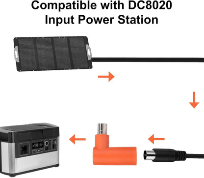 2pcs DC7909 to DC8020 Adapter, 90 Degree Right Angle Copper Core Solar Orange
