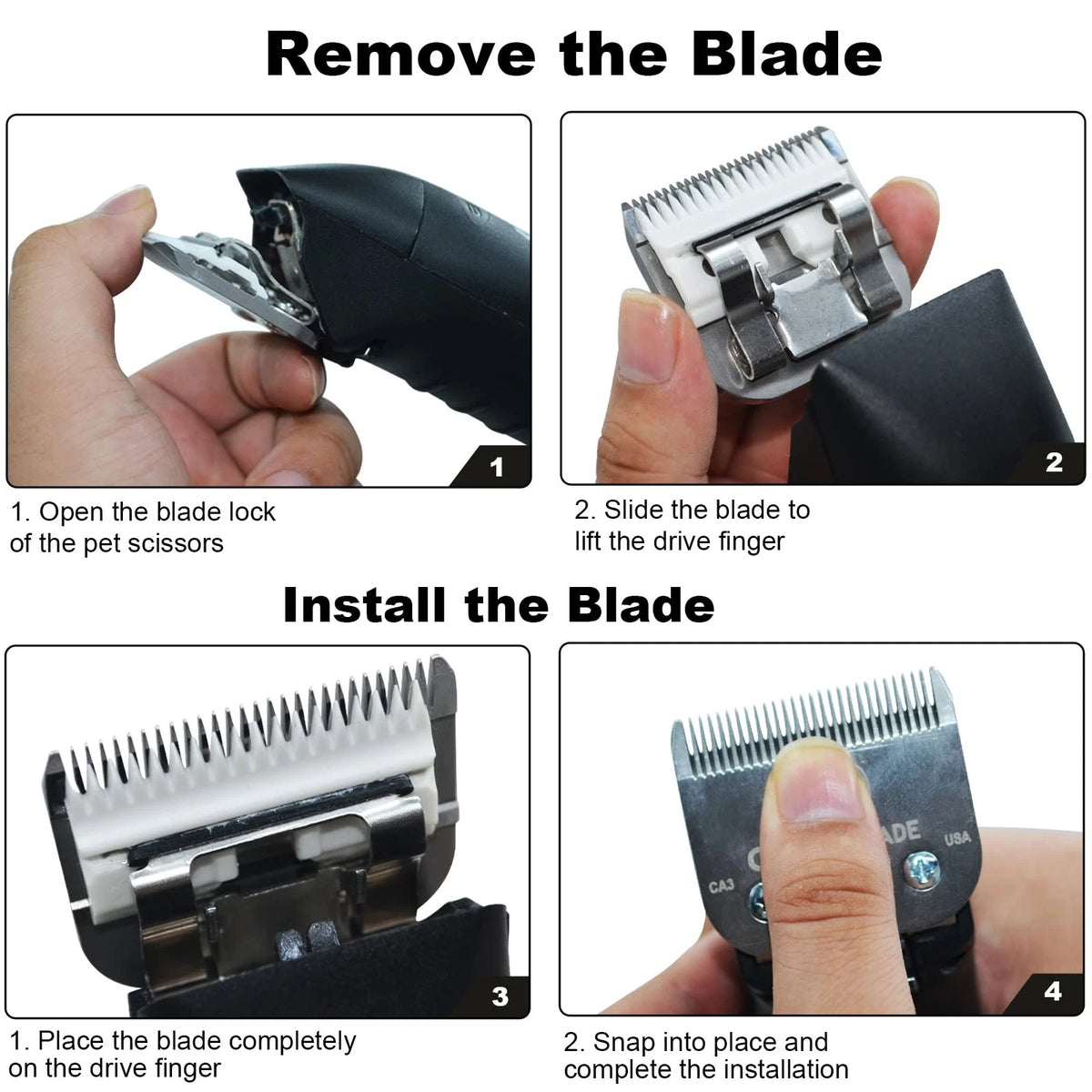 2PC 10 Blade Dog Grooming Clipper Replacement 1PC/10#, 2pc 10:1/16''(1.5mm)